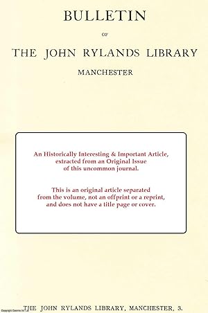 Imagen del vendedor de Part 1 : Your Good Influence on Me': The Correspondence of John Ruskin and William Holman Hunt. An original article from the Bulletin of the John Rylands Library Manchester, 1976. a la venta por Cosmo Books