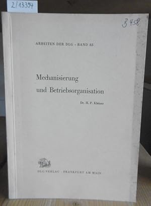 Seller image for Mechanisierung und Betriebsorganisation. for sale by Versandantiquariat Trffelschwein