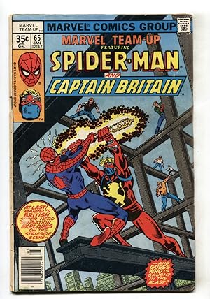 MARVEL TEAM-UP #65 - First CAPTAIN BRITAIN IN US-1977 G/VG