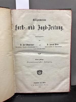 Bild des Verkufers fr Allgemeine Forst- und Jagd-Zeitung. Neue Folge 94. Jahrgang. zum Verkauf von Kepler-Buchversand Huong Bach