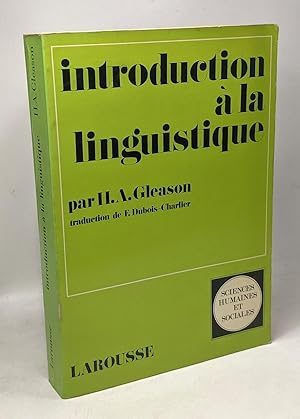 Introduction à la linguistique - sciences humaines et sociales