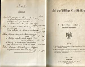 Bild des Verkufers fr Kriegsgeschichtliche Einzelschriften, Hefte 1, 2, 3, 4 zum Verkauf von ANTIQUARIAT H. EPPLER