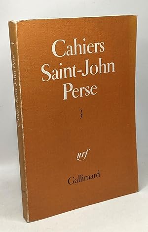 Seller image for Cahiers Saint-John Perse / tome 3 for sale by crealivres