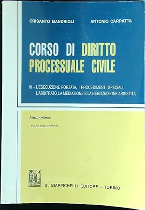 Bild des Verkufers fr Corso di diritto processuale civile. Ediz. minore. Vol. 3 zum Verkauf von Librodifaccia