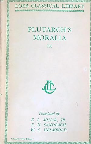 Bild des Verkufers fr Plutarch's Moralia IX zum Verkauf von Librodifaccia