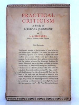 Imagen del vendedor de Practical Criticism; a Study of Literary Judgement a la venta por World of Rare Books