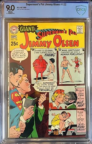 JIMMY OLSEN No. 122 (Sept. 1969) - CBCS (like CGC) Graded 9.0 (VF/NM)