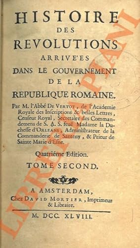 Histoire des revolutions arrivées dans le gouvernement de la Republique Romaine.