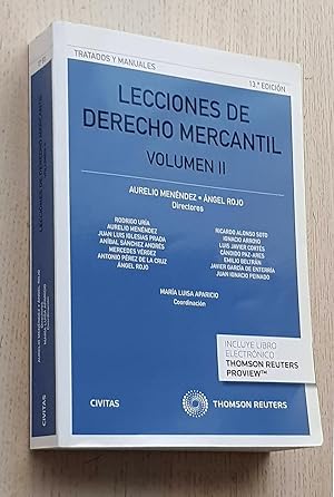 LECCIONES DE DERECHO MERCANTIL. Volumen II