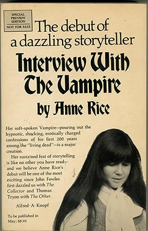 Seller image for Interview With The Vampire by Anne Rice (Advanced Copy) First Edition for sale by Heartwood Books and Art