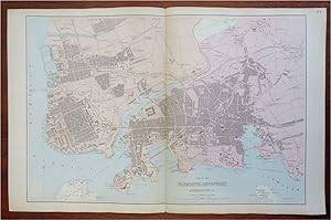 Plymouth Devonport Stonehouse Devon England 1881 Weller detailed city plan