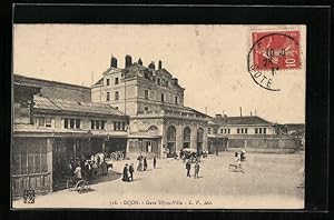 Ansichtskarte Dijon, Gare Dijon-Ville, Stadt-Bahnhof mit Vorplatz