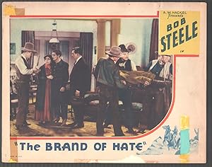 Seller image for Brand of Hate 11'x14' Lobby Card Jack Rockwell Bob Steele James Flavin Western for sale by DTA Collectibles