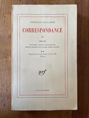 Seller image for Correspondance IV 1890-1891, Tome II, Supplment aux tomes I, II et III, Tables for sale by Librairie des Possibles