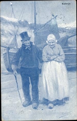 Bild des Verkufers fr Knstler Ansichtskarte / Postkarte Gerstenhauer, Johann, Bauern-Ehe, Segelschiff zum Verkauf von akpool GmbH