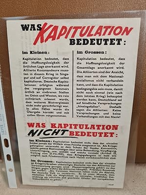 Britisches Flugblatt ab 15. März 1945 über Hamburg abgeworfen: *Was Kapitulation bedeutet - Was K...