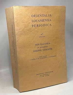 Orientalia Lovaniensia periodica - Miscellanea in honorem Joseph Vergote 6/7 1975-1976