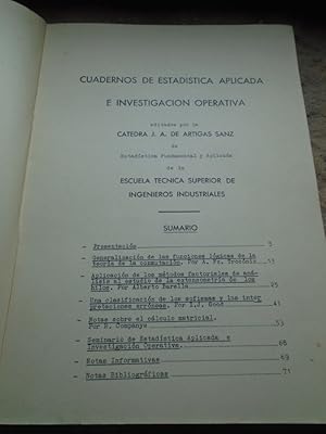 Seller image for Cuadernos de Estadstica Aplicada e Investigacin Operativa for sale by Carmichael Alonso Libros