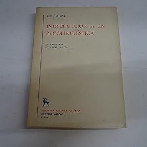 Seller image for INTRODUCCION A LA PSICOLONGISTICA. for sale by Librera J. Cintas