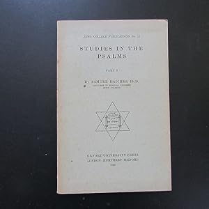 Bild des Verkufers fr Studies in the Psalms - The meaning of and kindred terms, Part I zum Verkauf von Bookstore-Online