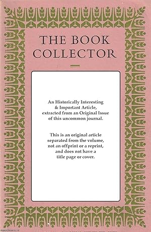 Seller image for Edward Young in Translation. Part 2. This is an original article separated from an issue of The Book Collector journal, 1971. for sale by Cosmo Books