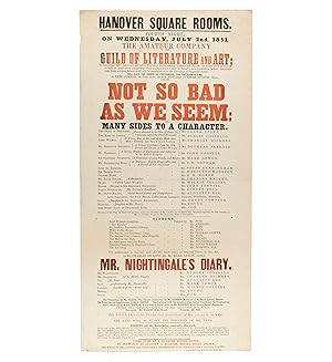 [Guild of Literature & Art.] [Not So Bad As We Seem.] Playbill. Fourth Night. On Wednesday, July ...