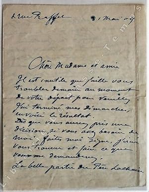 Imagen del vendedor de L. A. S. Lettres Signes et divers / Correspondance / ENSEMBLE de 11 documents concernant la FAMILLE DUBUFE: Albert BARTHOLOM (2 LAS  propos de la spulture de Guillaume Dubuffe au Pre Lachaise), tienne et Pierre-tienne FLANDIN (4 LAS). a la venta por Jean-Paul TIVILLIER