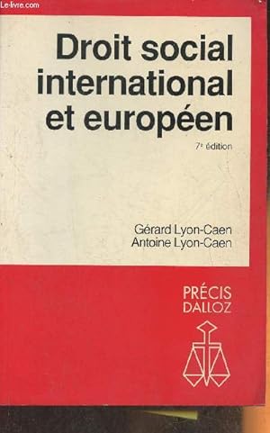 Image du vendeur pour Droit social international et europen mis en vente par Le-Livre