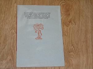 Seller image for A List of Books published by the Dun Emer Press and the Cuala Press founded in Dublin in Nineteen Hundred and Three by Elizabeth Corbet Yeats. for sale by Dublin Bookbrowsers