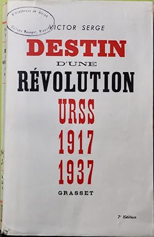 Destin d'une révolution URSS 1917 1937?