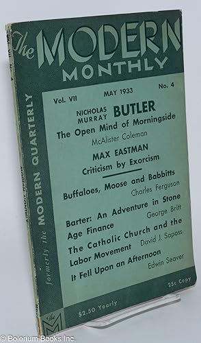 Imagen del vendedor de The Modern Monthly; vol. VII, no. 4 (May 1933) a la venta por Bolerium Books Inc.
