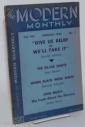 Seller image for The Modern Monthly; vol. VIII, no. 1 (February 1934) for sale by Bolerium Books Inc.