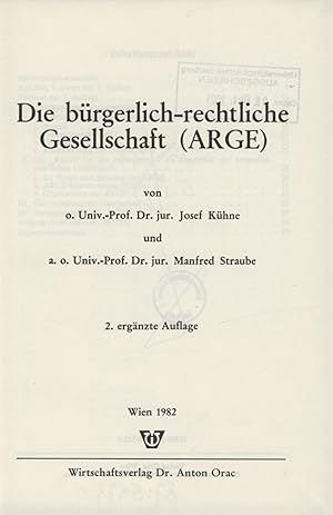 Immagine del venditore per Die brgerlich-rechtliche Gesellschaft (ARGE) venduto da avelibro OHG
