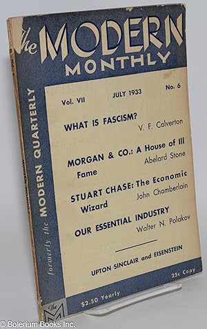 Seller image for The Modern Monthly; vol. VII, no. 6 (July 1933) for sale by Bolerium Books Inc.