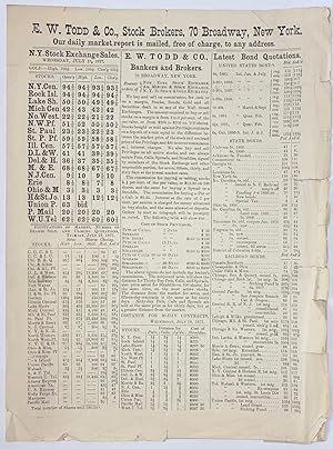 E.W. Todd & Co., Stock Brokers [daily market report for Juy 18, 1877]