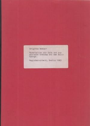 Materialien zur Zeit und zur sozialen Ordnung bei den Bali-Nyonga. Freie wissenschaftliche Arbeit...