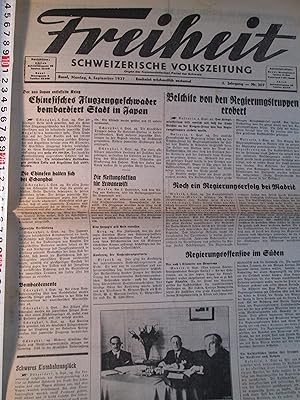 Seller image for Freiheit : Schweizerische Volkszeitung : Organ der Kommunistischen Partei der Schweiz: 2. Jahrgang - Nr. 207: 6. September 1937 for sale by Expatriate Bookshop of Denmark
