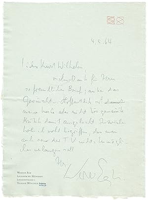 Eigenh. Musikmanuskript mit Unterschrift und eigenh. Brief mit Unterschrift.