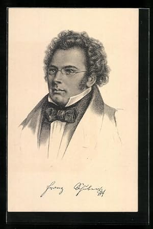 Ansichtskarte Portrait des Komponisten Franz Schubert