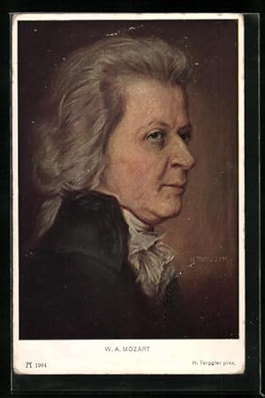 Bild des Verkufers fr Knstler-Ansichtskarte W. A. Mozart elegant im Portrait zum Verkauf von Bartko-Reher