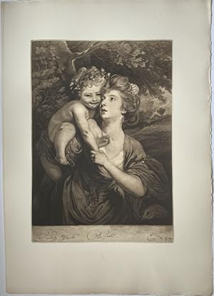 Elisabeth Hartley mit ihrem Kind. Heliogravüre nach einer Mezzotinto von Joseph Marchi.