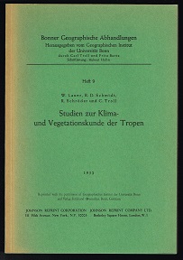 Bild des Verkufers fr Studien zur Klima- und Vegetationskunde der Tropen. - zum Verkauf von Libresso Antiquariat, Jens Hagedorn
