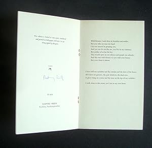 Seller image for Two Poems, from Veine (pour Ba) - Translated by Anthony Rudolf - for sale by Le Livre  Venir