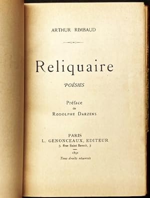 Reliquaire. Poésies. Préface de Rodolphe Darzens.