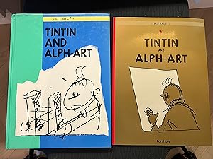Set of 2 editions of Tintin and Alph-Art (Adventures of Tintin by Herge) Sundancer 1990 Hardcover...