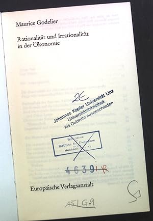 Bild des Verkufers fr Rationalitt und Irrationalitt in der konomie. zum Verkauf von books4less (Versandantiquariat Petra Gros GmbH & Co. KG)