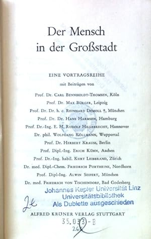 Seller image for Der Mensch in der Grostadt; Das Heidelberger Studio. 20. Sendefolge; for sale by books4less (Versandantiquariat Petra Gros GmbH & Co. KG)