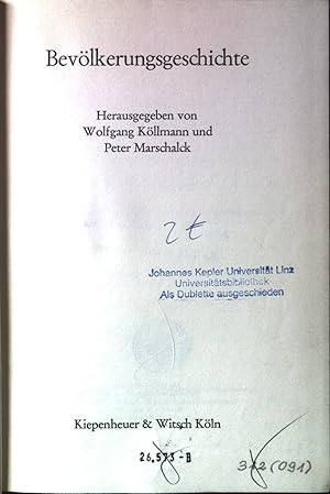 Immagine del venditore per Bevlkerungsgeschichte. Neue wissenschaftliche Bibliothek ; 54 : Geschichte venduto da books4less (Versandantiquariat Petra Gros GmbH & Co. KG)