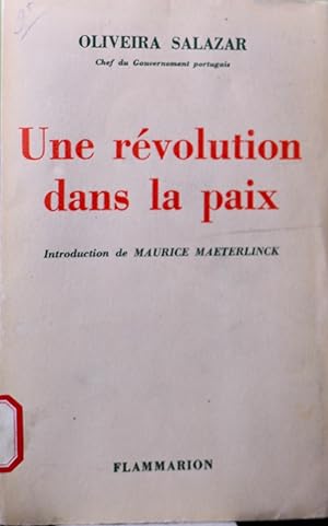 UNE REVOLUTION DANS LA PAIX