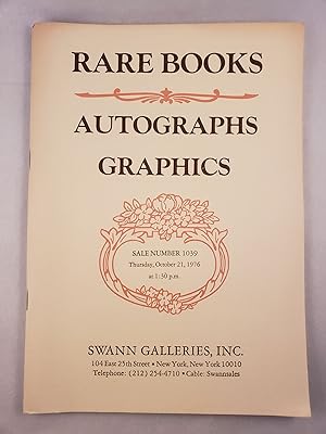 Autographs Graphics Sale Number 1039, Thursday, October 21, 1976